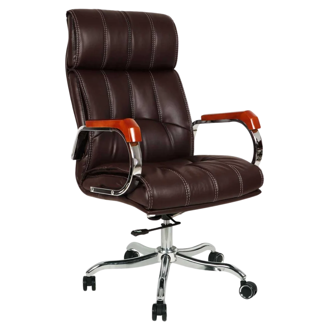 Luxurin High Back Office Executive Chair (Brown) Side Angle