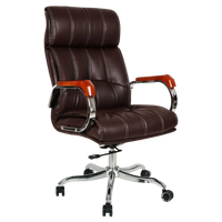 Luxurin High Back Office Executive Chair (Brown) Side Angle