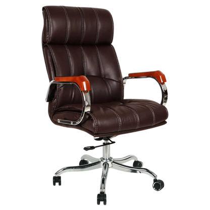 Luxurin High Back Office Executive Chair (Brown) Side Angle