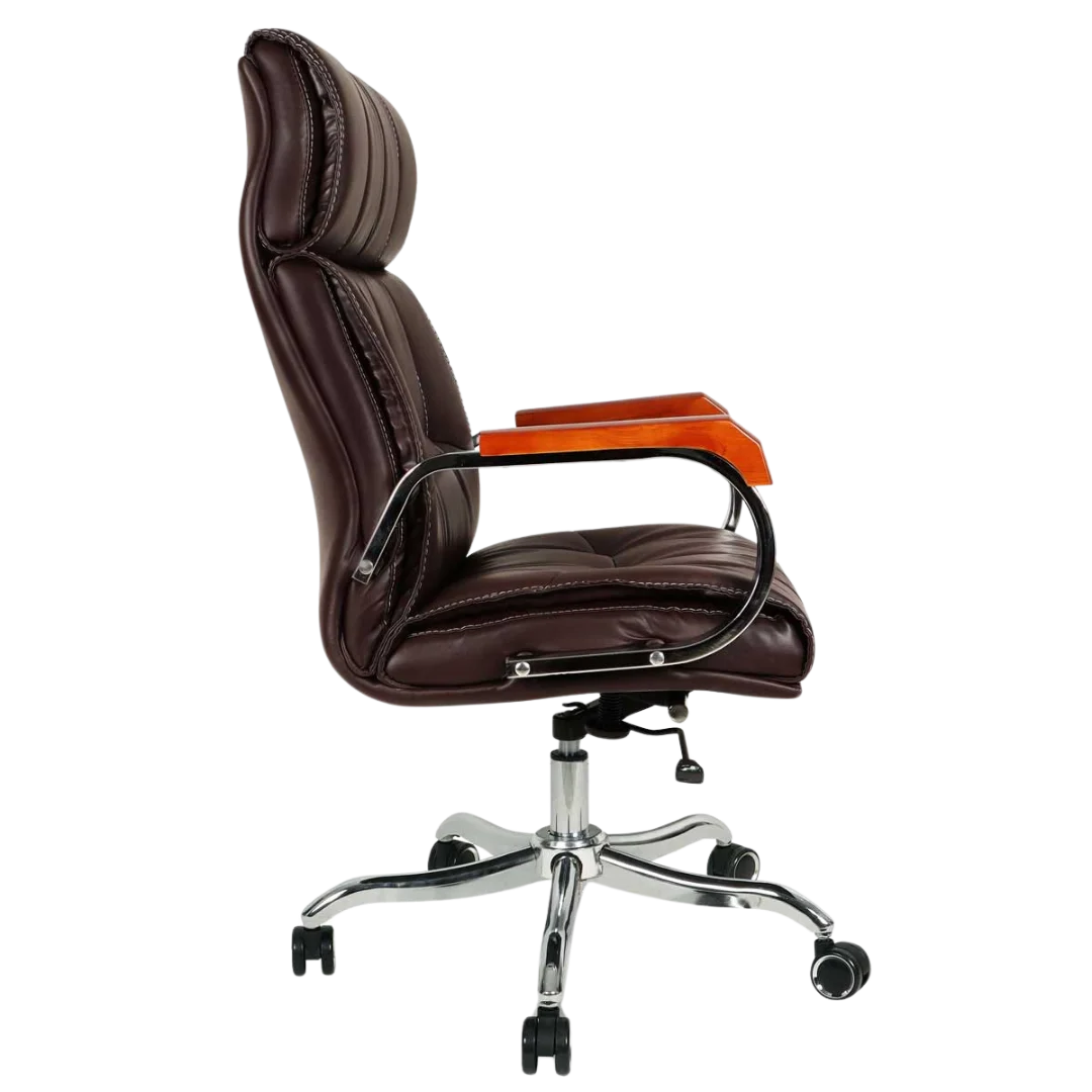 Luxurin High Back Office Executive Chair (Brown) Side View