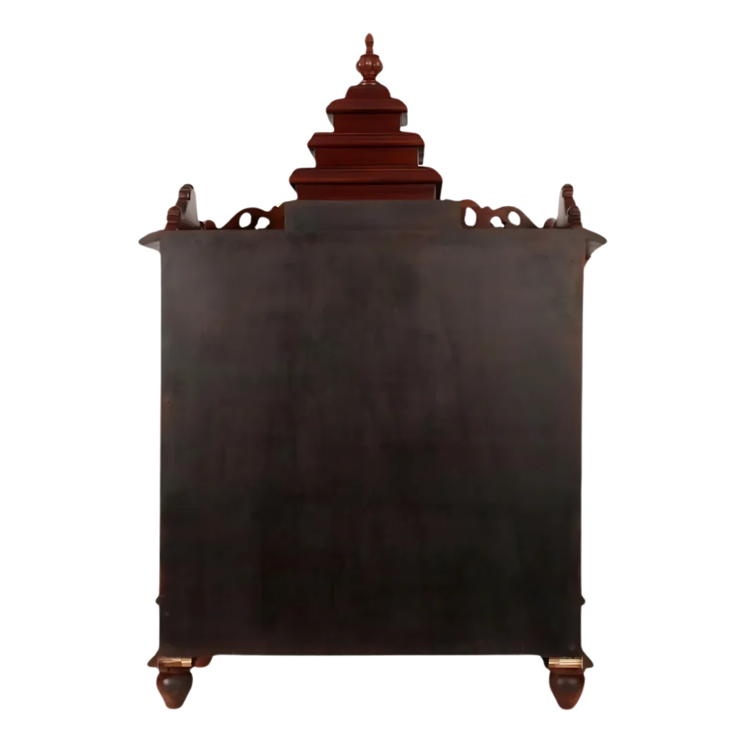 Mahantam Teak Wood Mandir (Brown) Back View