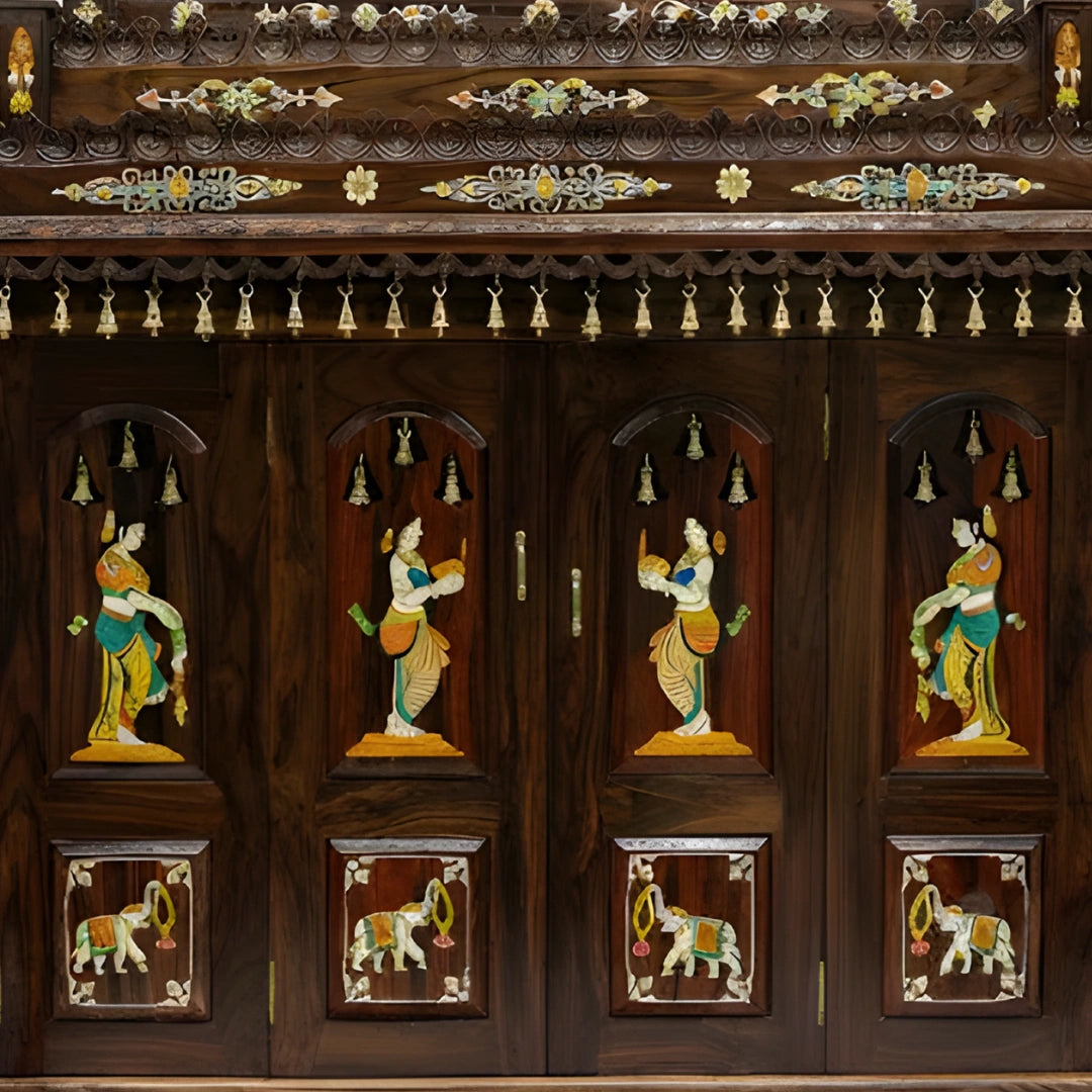  Mahaprabh Teak Wood Mandap (Brown)  close view 