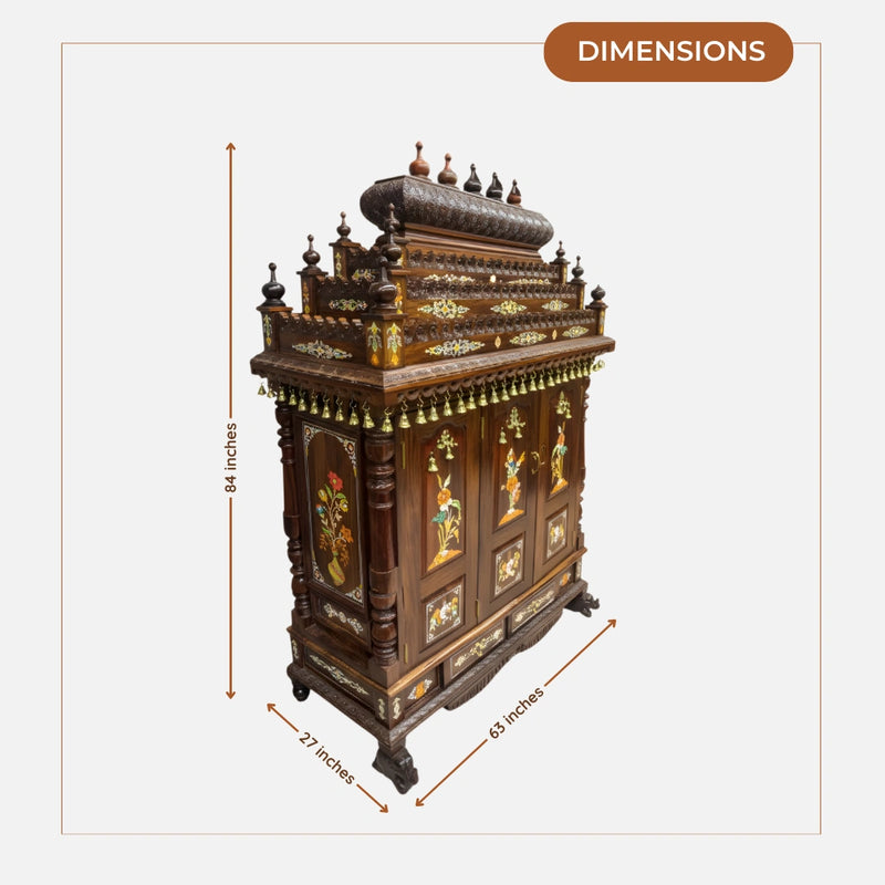 Mahaprabh Teak Wood Mandap (Brown) dimensions 
