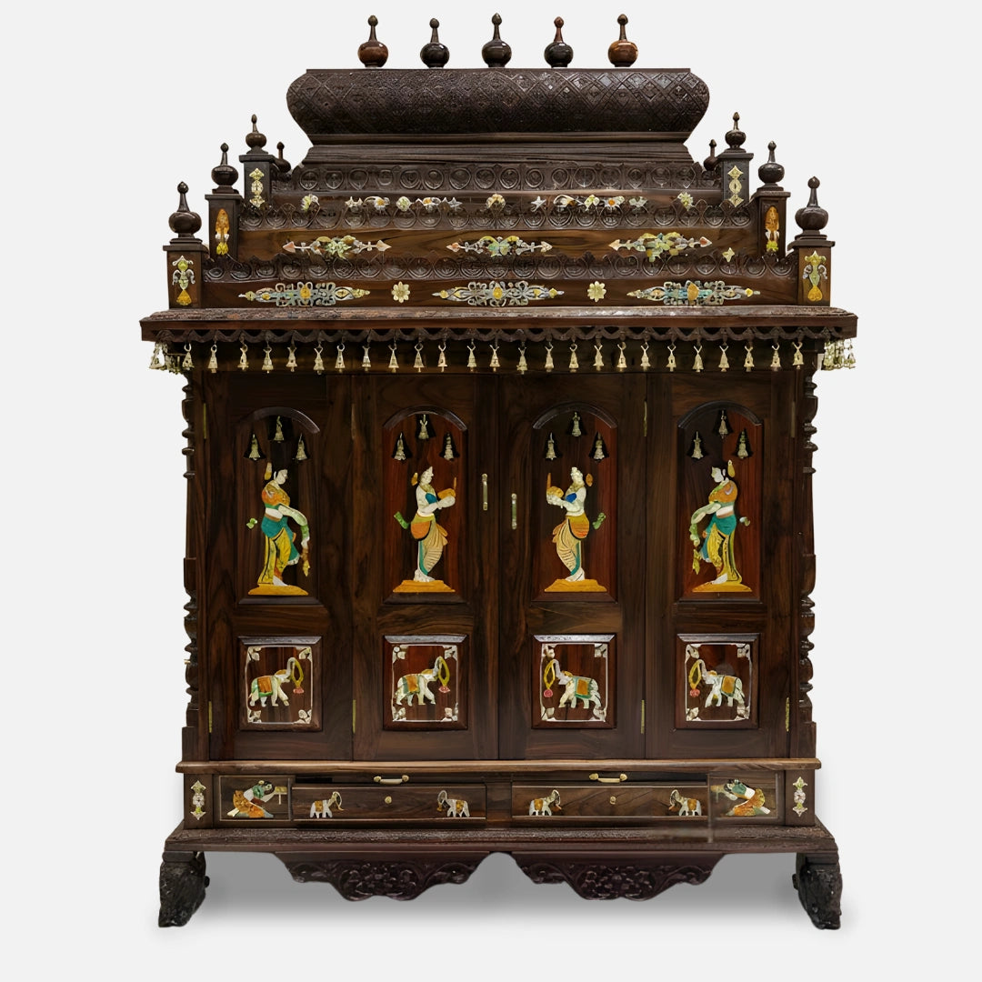  Mahaprabh Teak Wood Mandap (Brown)   front view 