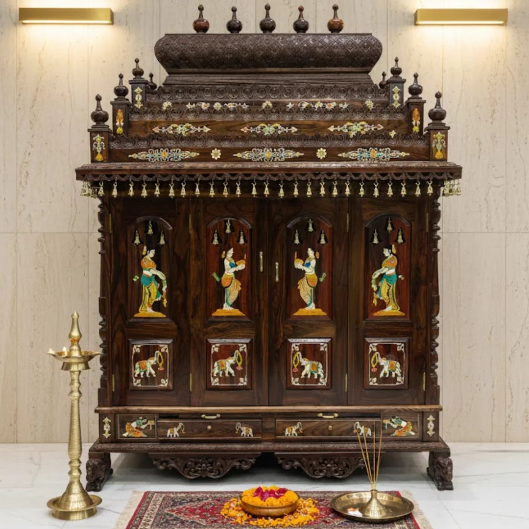 Mahaprabh Teak Wood Mandap (Brown) lifestyle view 