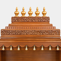 Mahashray Teak Wood Pooja Mandap (Teak) Zoom View on Dome Carvings