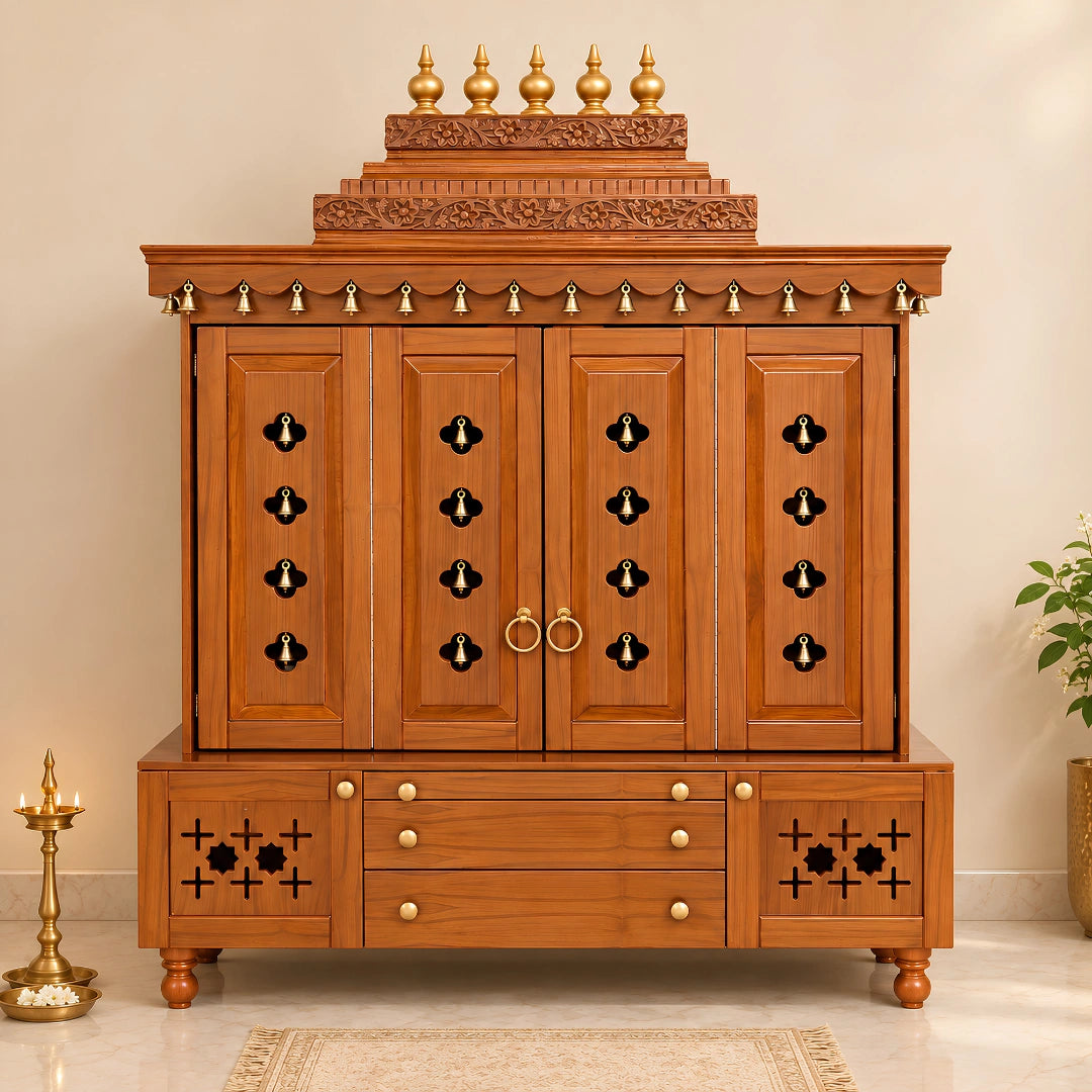 Mahashray Teak Wood Pooja Mandap (Teak) Lifestyle Image