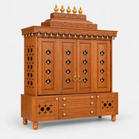 Mahashray Teak Wood Pooja Mandap (Teak) Side view