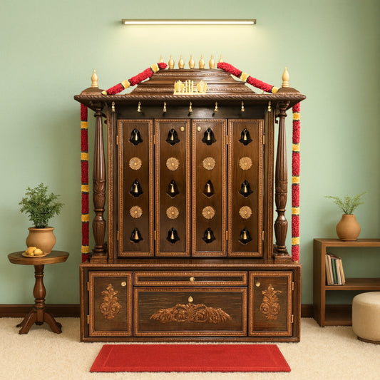 Mahatejas Teak Wood Mandap (Brown) lifestyle view