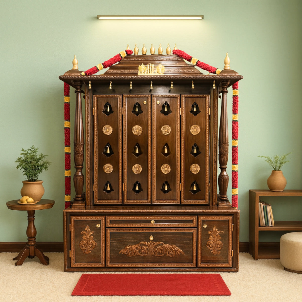 Mahatejas Teak Wood Mandap (Brown) lifestyle view
