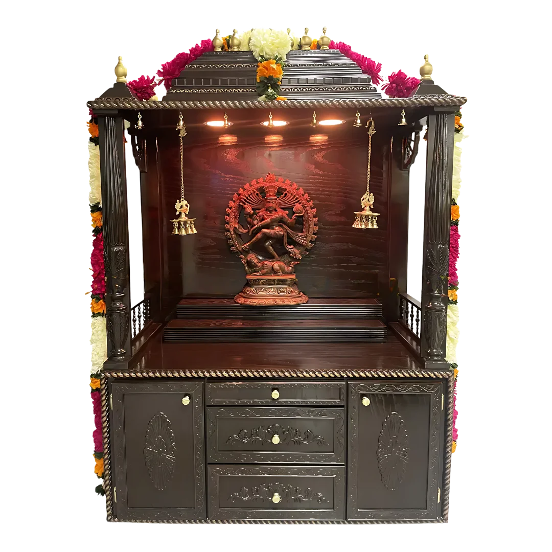Maheshwara Teak Wood Mandap (Brown) Front view