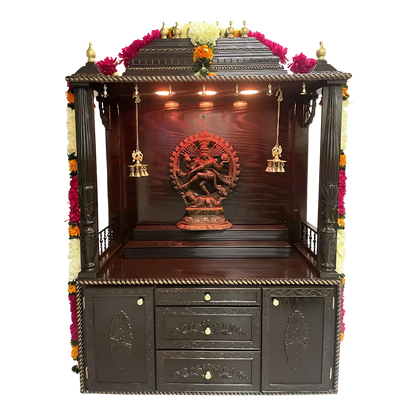 Maheshwara Teak Wood Mandap (Brown) Front view