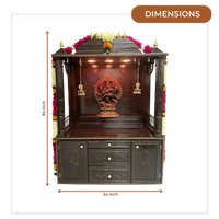 Maheshwara Teak Wood Mandap (Brown) dimensions