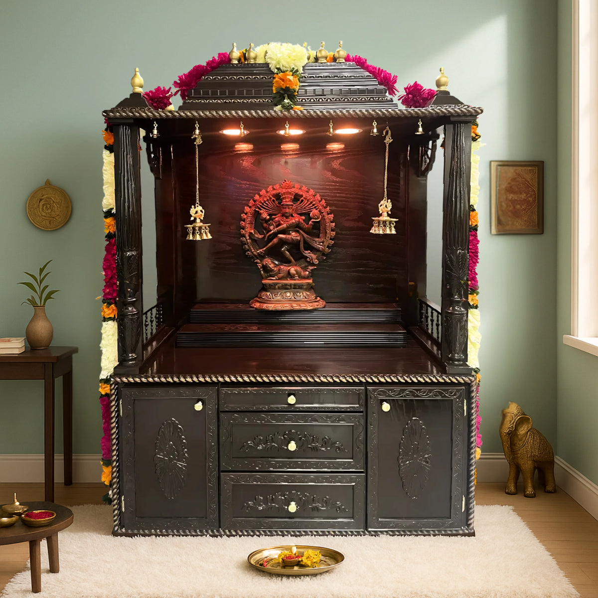 Maheshwara Teak Wood Mandap (Brown) lifestyle view
