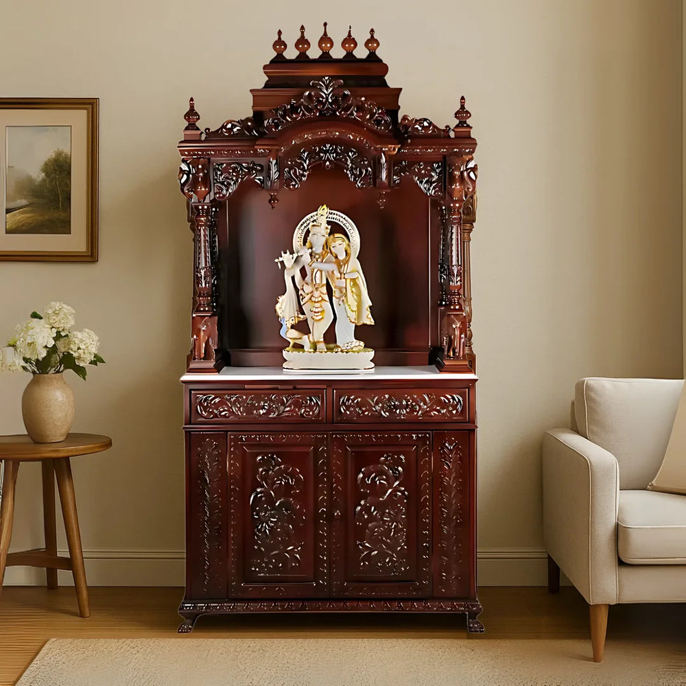 Mahika Teak Wood Mandap (Brown) Life Style Image