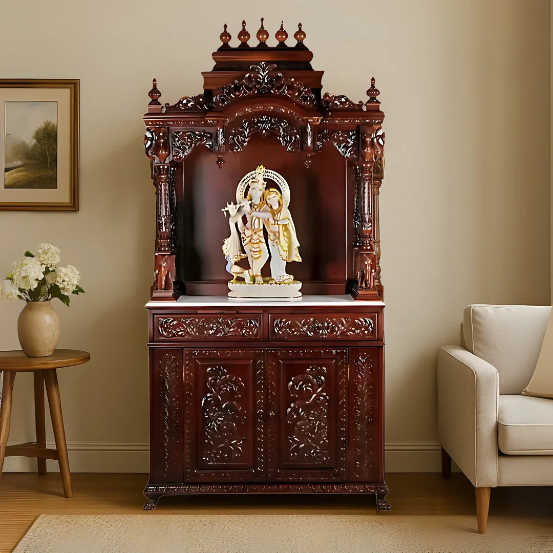 Mahika Teak Wood Mandap (Brown) Life Style Image
