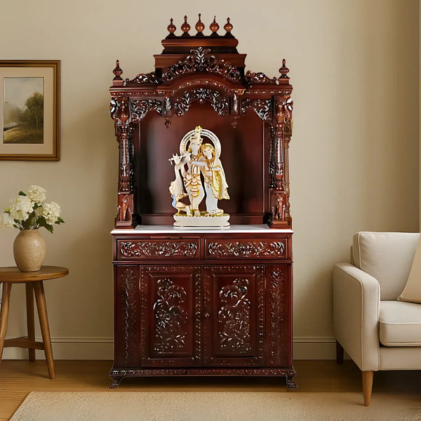 Mahika Teak Wood Mandap (Brown) Life Style Image