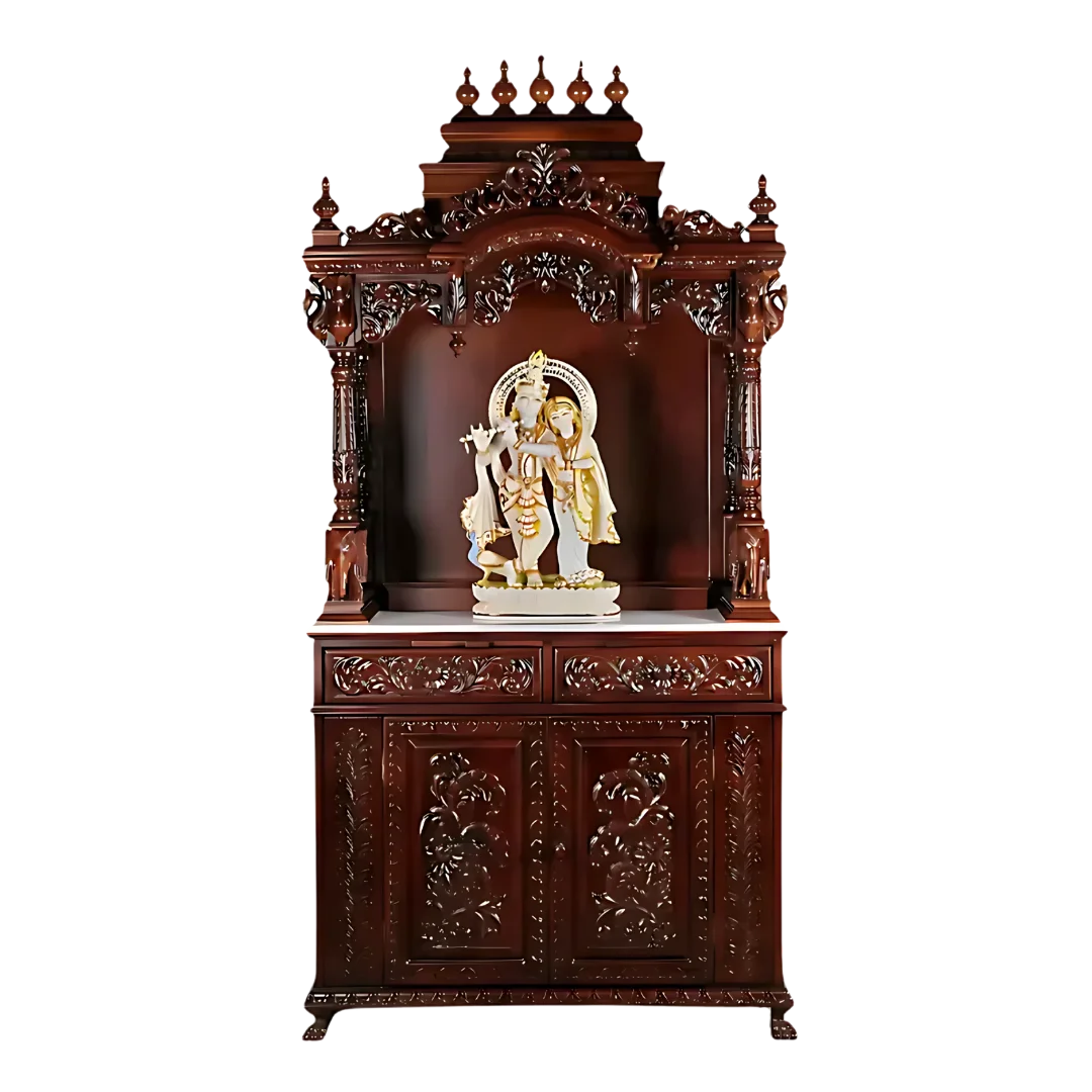 Mahika Teak Wood Mandap (Brown) front Image