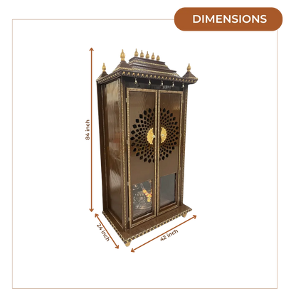 Mahima-Teak-Woo-Mandap-Brown Gold-dimensions
