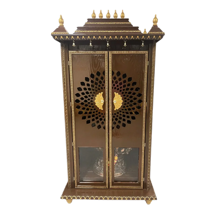 Mahima Teak Wood Mandap ( Brown Gold) front view