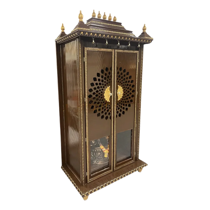 Mahima Teak Wood Mandap ( Brown Gold) side angle