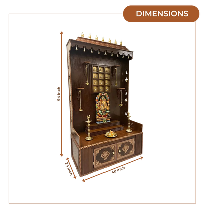 Mahodaya Teak Wood Mandap (Brown) dimensions