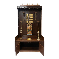 Mahodaya Teak Wood Mandap (Brown) open door view