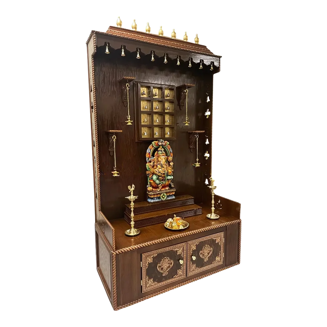 Mahodaya Teak Wood Mandap (Brown) side angle
