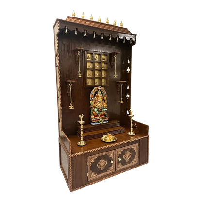 Mahodaya Teak Wood Mandap (Brown) side angle