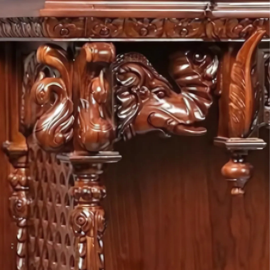 Maitri Teak Wood Mandir (Brown) zoom view