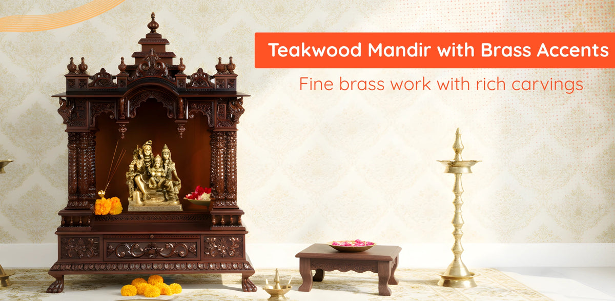 Mandir With Brass Work