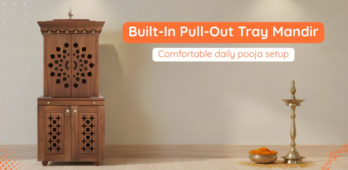 Mandir With Pull Out Tray
