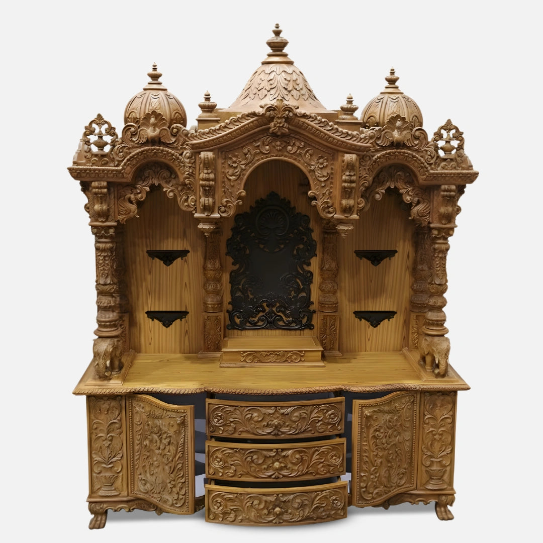 Mangalagiri Teak Wood Mandap (Teak) open drawer  front view