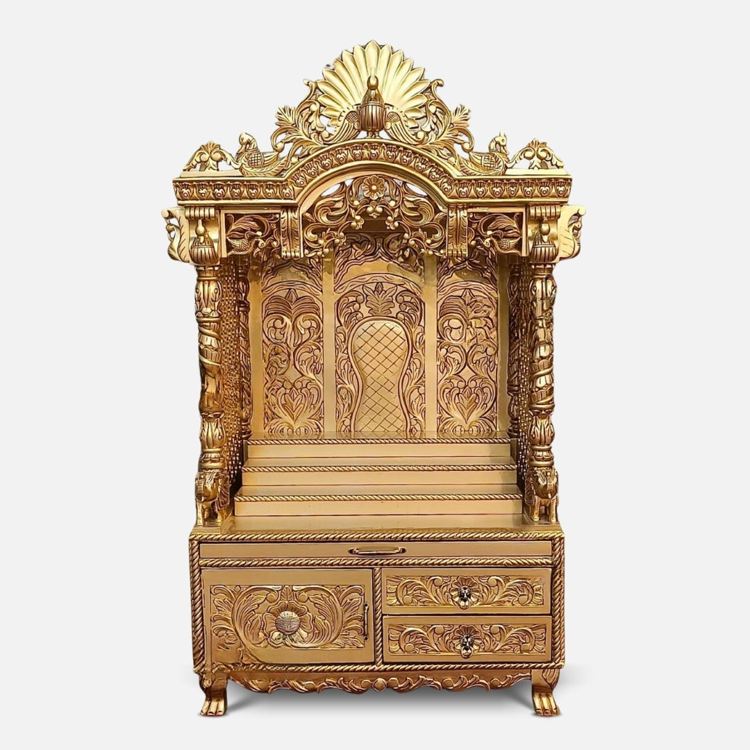 Mangaldeep Teak Wood Mandap (Teak)front view