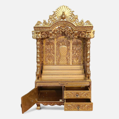 Mangaldeep Teak Wood Mandap (Gold) open door view