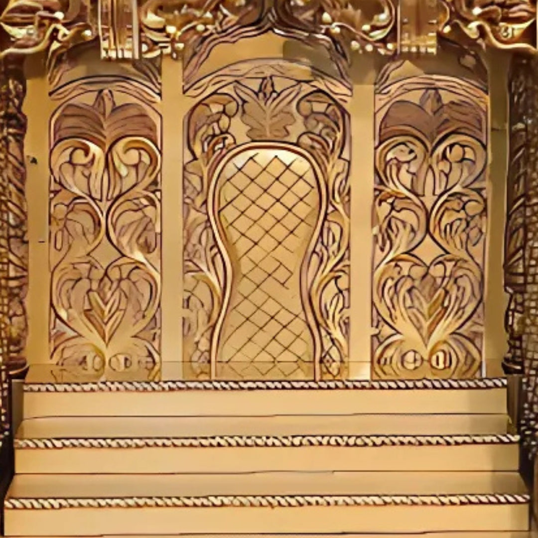 Mangaldeep Teak Wood Mandap (Teak) close view