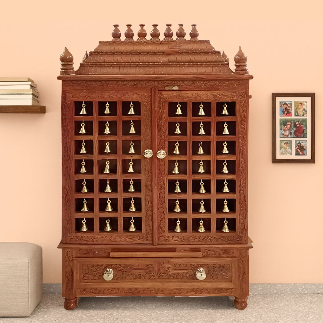 Mangalya Teak Wood Mandir (Brown) lifestyle view