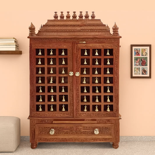 Mangalya Teak Wood Mandir (Brown) lifestyle view