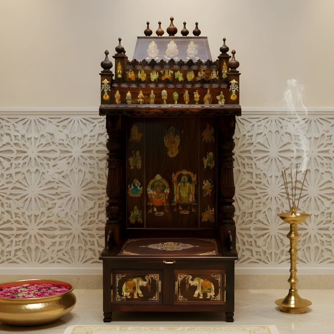 Mantraa Teak Wood Mandap (Brown) lifestyle view 