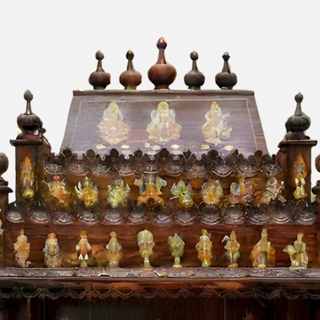 Mantraa Teak Wood Mandap (Brown) zoom  view 
