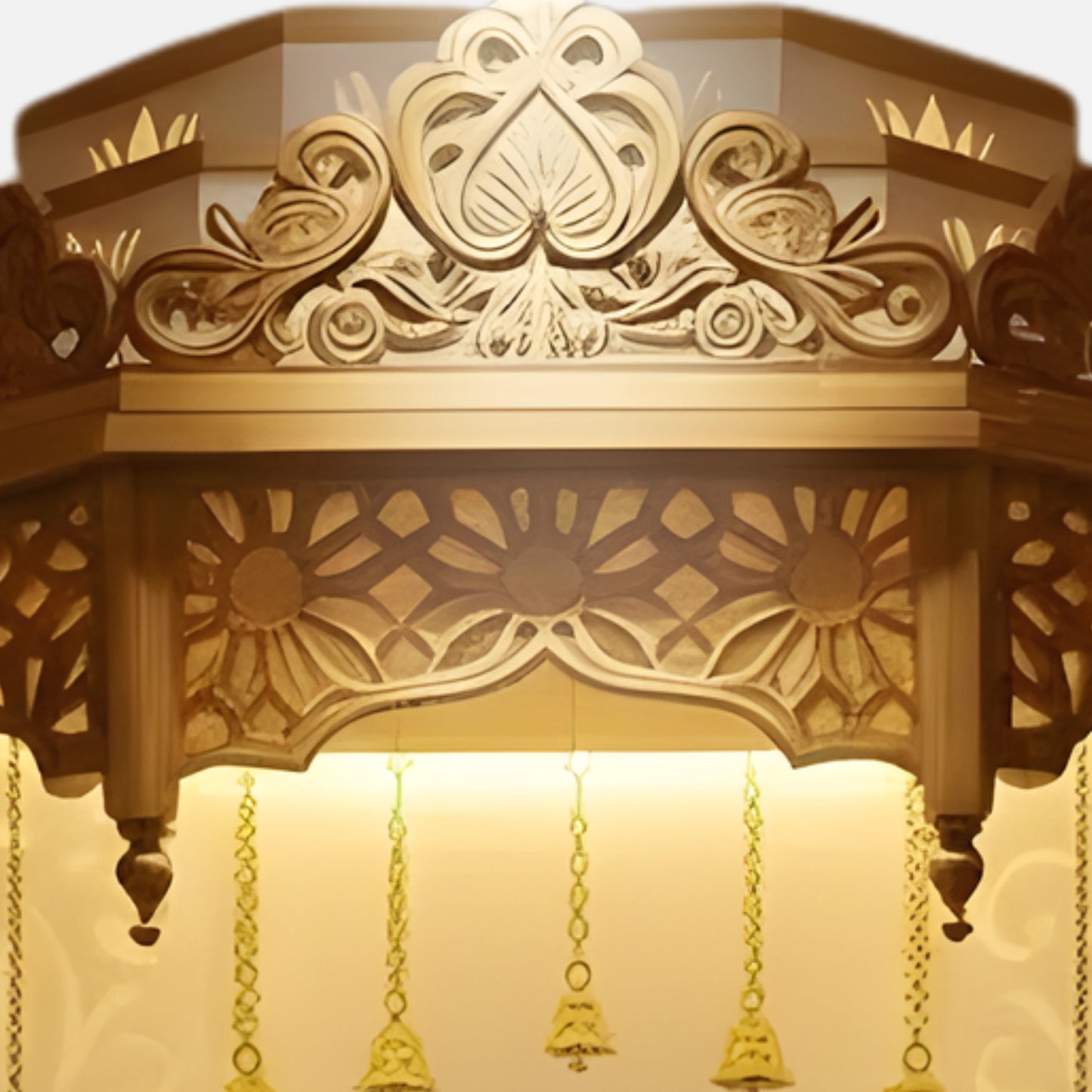 Mantraja Teak Wood Mandap (Brown) close view