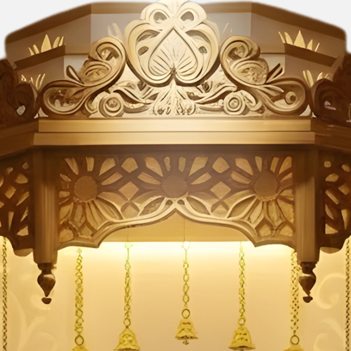 Mantraja Teak Wood Mandap (Brown) close view
