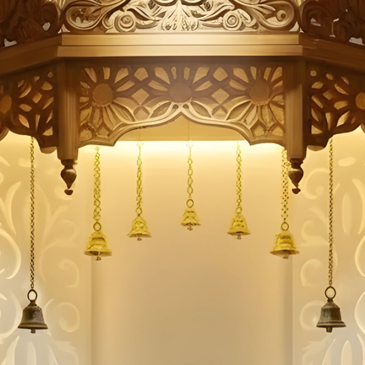 Mantraja Teak Wood Mandap (Brown) zoom view