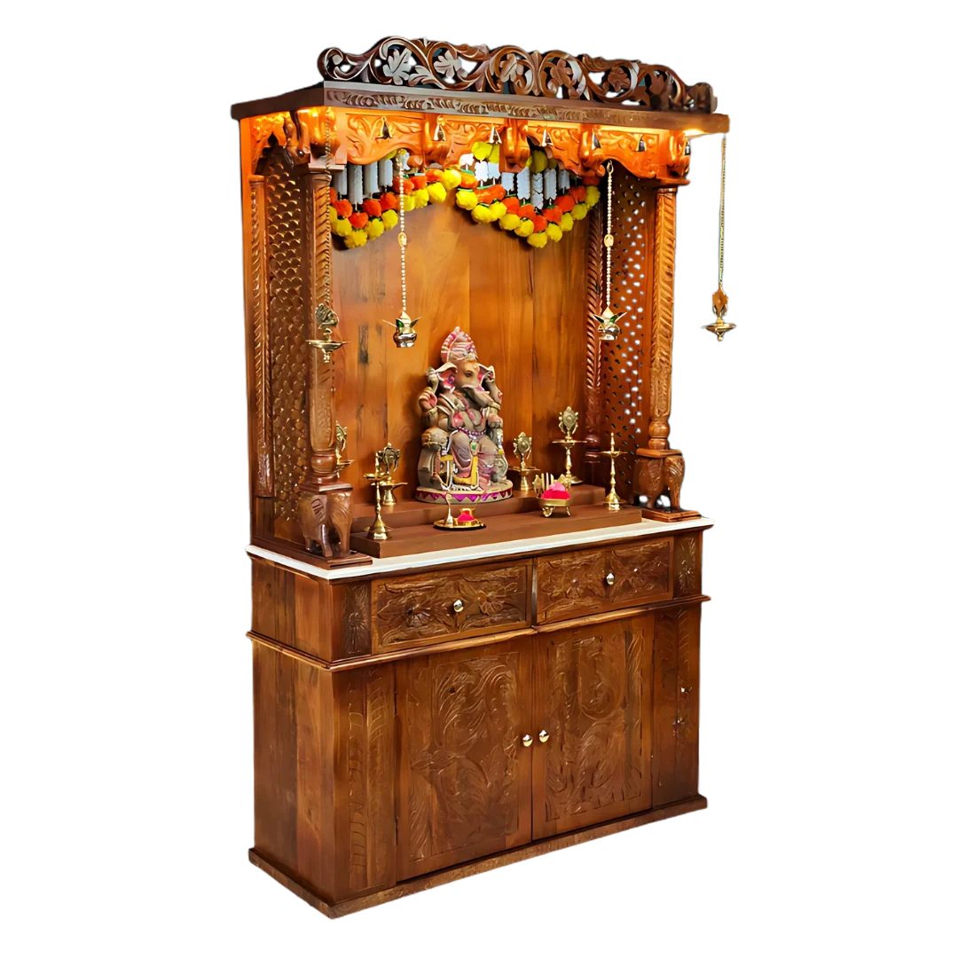 Mantrika Sheesham Wood Mandap (Teak) Side angle