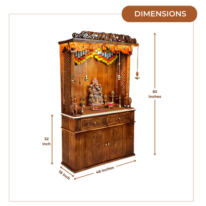 Mantrika Teak Wood Mandap (Teak) Dimensions
