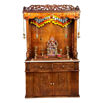 Mantrika Teak Wood Mandap (Teak) Front view