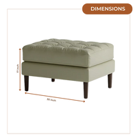 Marine Teak Wood Ottoman Stool (Oyster) Dimension