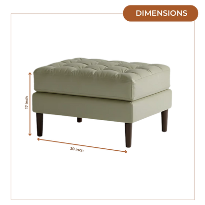 Marine Teak Wood Ottoman Stool (Oyster) Dimension