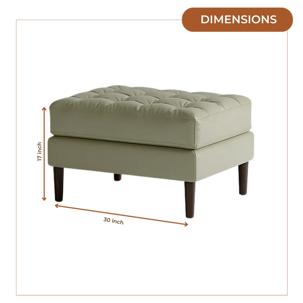 Marine Teak Wood Ottoman Stool (Oyster) Dimension