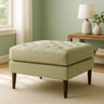 Marine Teak Wood Ottoman Stool (Oyster)